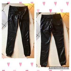 Juicy Couture Leopard Wet-look Drawstring Joggers